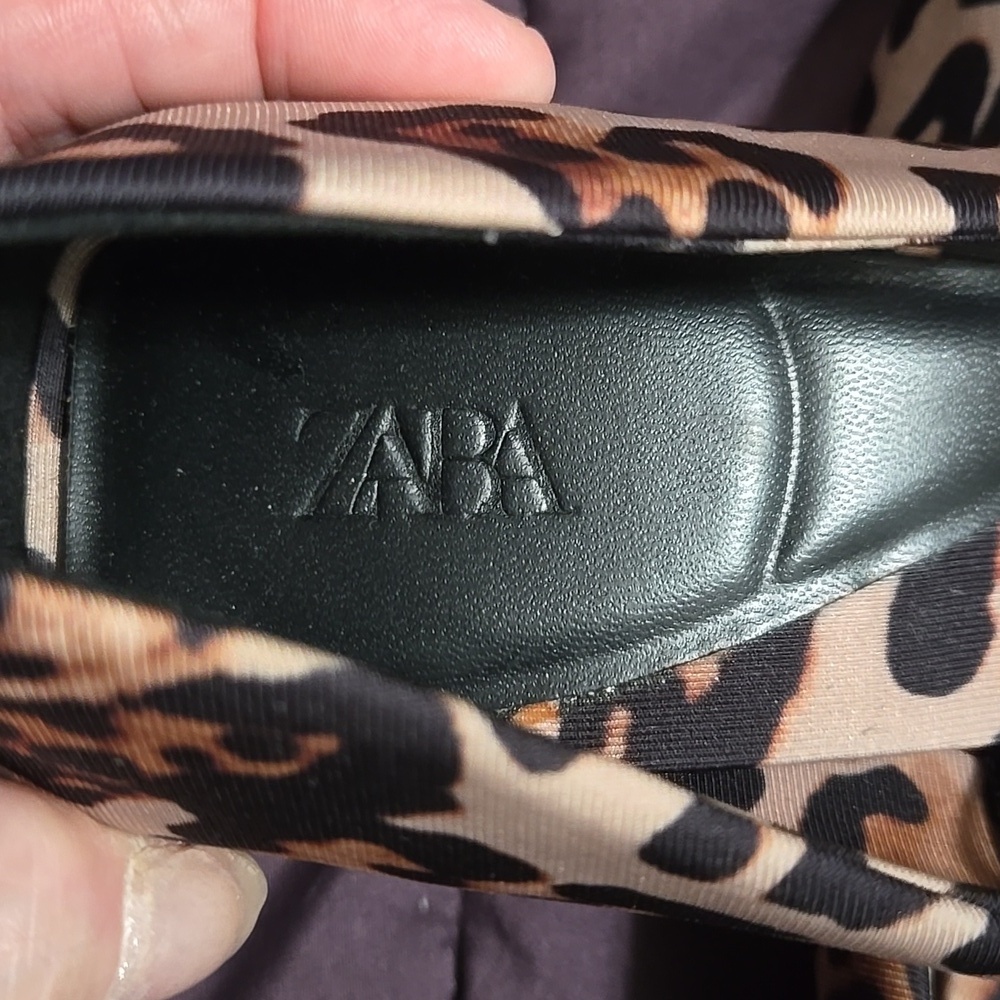 Zara Leopard Print Kitten Heels Size 37/US 6.5 - Picture 5 of 7